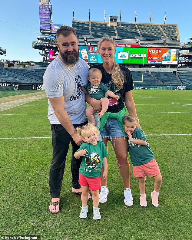 The wife of Jason Kelce, 37, admitted that 