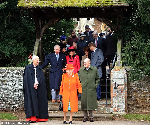 The late Queen and her family attended a church service on Christmas Day 2017.