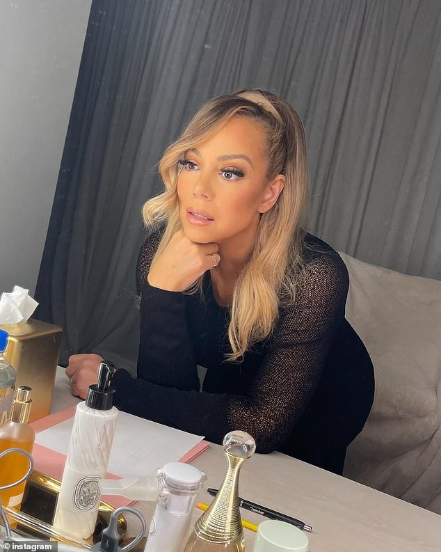 Mariah also shared a glamorous snap taken in her dressing room before a recent performance.