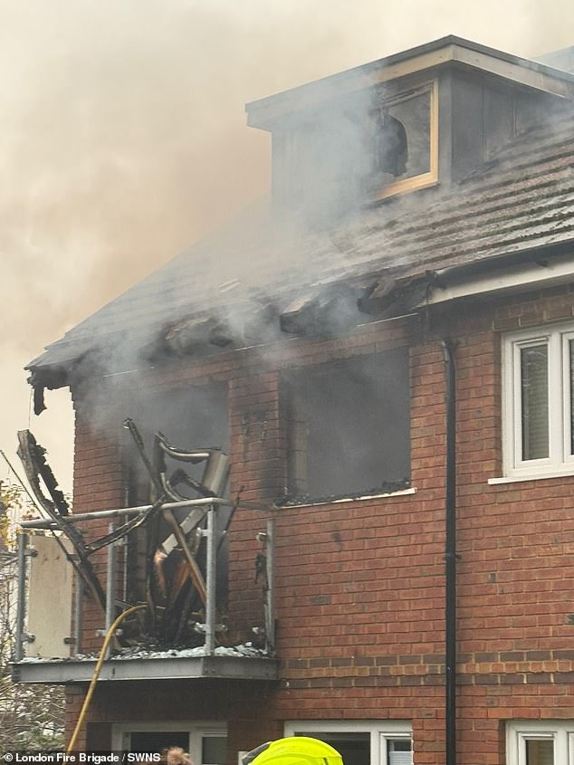 The scene after the south-east London flat fire which started after an electric bike battery exploded