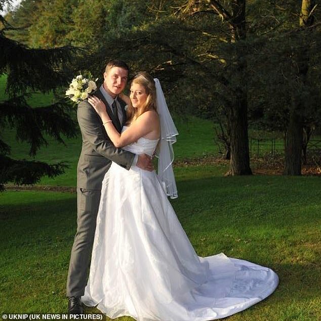 Dyson killed Ms Rushton in an early morning assault at her home in Andover in June 2019. Rushton and Dyson are pictured on their wedding day.