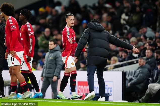 Antony made an unusual start for United against Tottenham but struggled to impact the game.