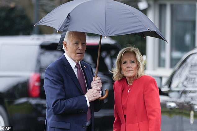 President Joe Biden (left) and first lady Jill Biden (right) are photographed outside the White House on Friday ahead of a visit to a D.C. children's hospital for Christmas programming