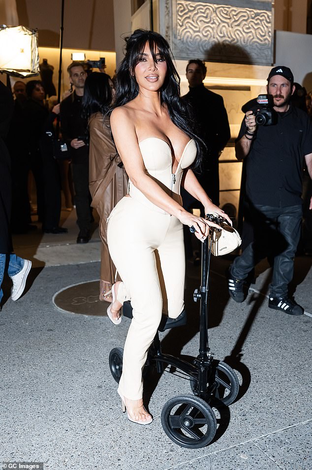 Kim opened her Skims flagship store in New York City earlier this month and didn't let a broken foot stop her from looking completely glamorous.