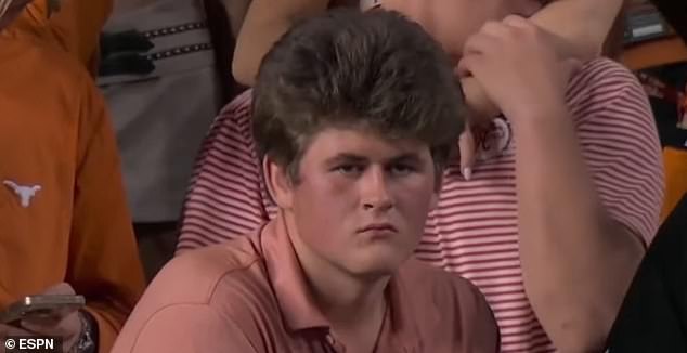 Texas fan Grant Walther's upset look during the loss to Georgia went viral last October