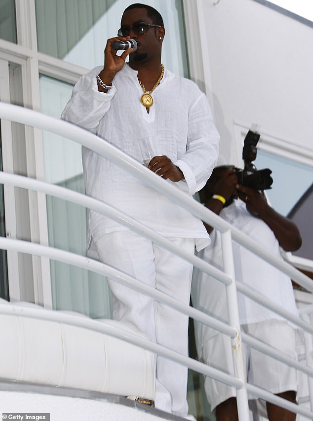 Combs appears at a white party he hosted in East Hampton in 2007.