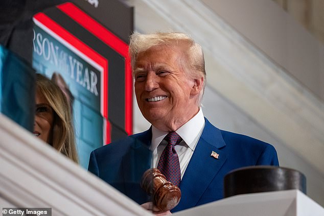 After the pizzeria's post was initially seen as an endorsement of Donald Trump (photo at the New York Stock Exchange on December 12), dozens of people on social media pledged to visit the restaurant