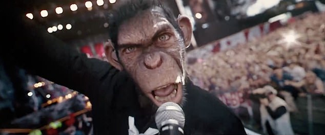 In the biopic, Robbie chronicles a fictional version of his life, tracing his journey to stardom from boy band heartthrob to stadium rocker, but on screen he will be played by a CGI monkey.