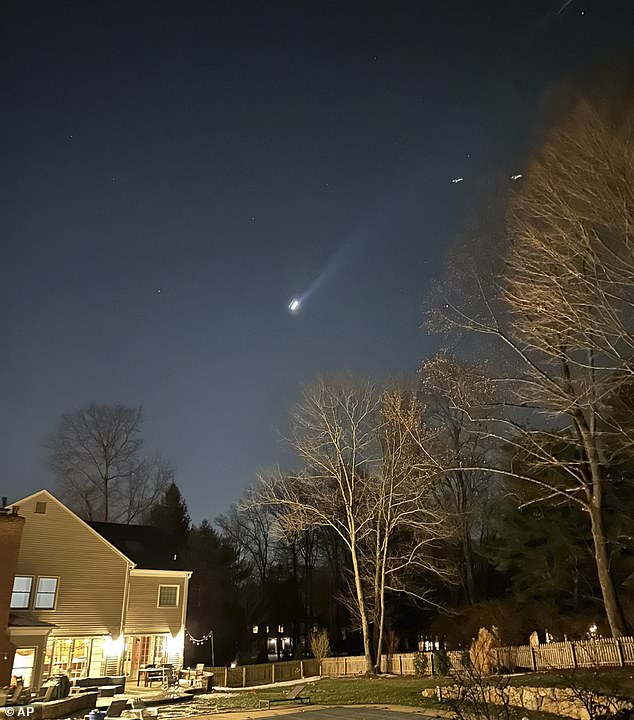 This photo from Brian Glenn shows what appears to be multiple drones flying over Bernardsville