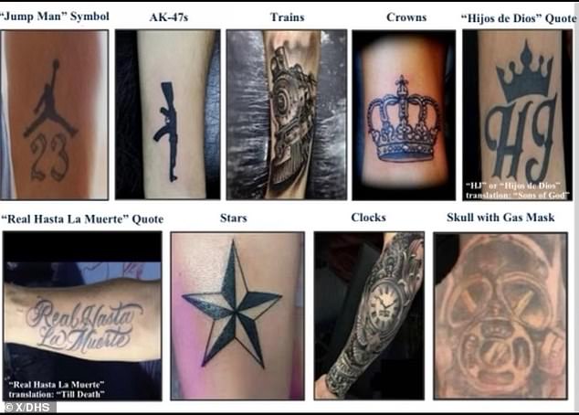 Tren de Aragua gang tattoos (photo above) were part of a Department of Homeland Security bulletin recently shared with federal agents