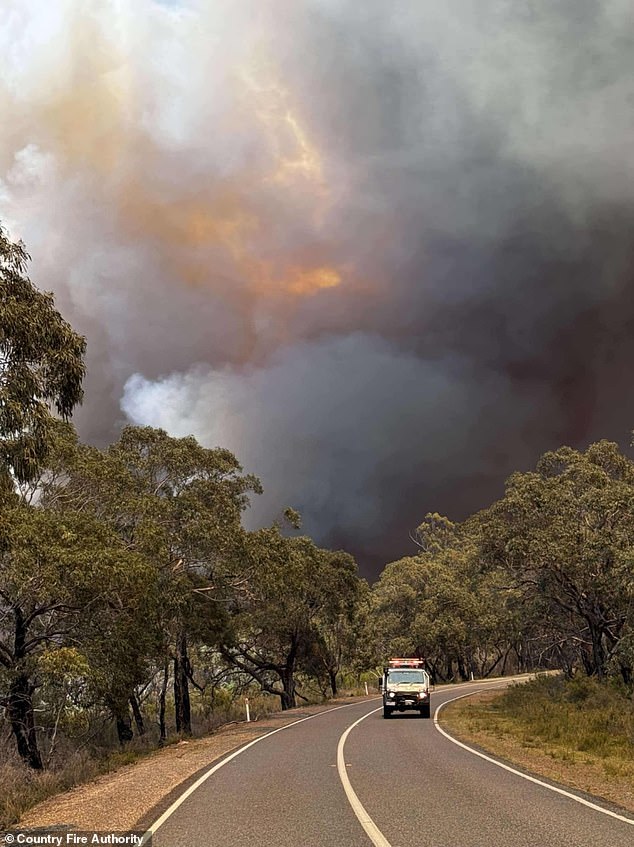 Residents in the nearby towns of Bellfield, Bellfield Settlement, Flat Rock Crossing, Fyans Creek, Grampians Junction and Halls Gap have been asked to evacuate immediately.