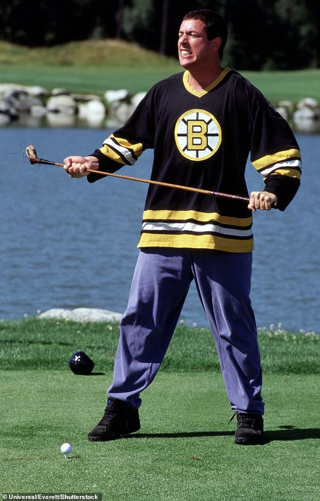 Adam Sandler as the main character Happy Gilmore in the 1996 film about the failed hockey player turned golf professional with a serious anger management problem.