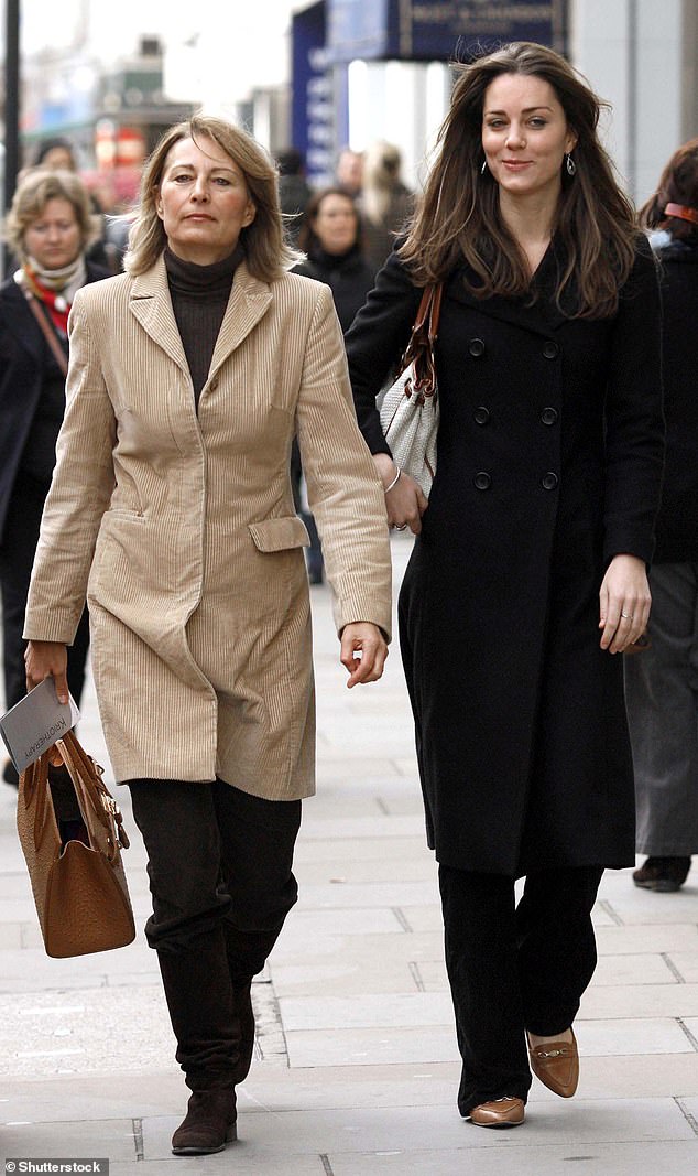 Instead of spending Christmas at the world-famous Sandringham Estate, Kate decided to travel to Scotland to spend the holidays with her parents and family. Pictured with his mother Carole on November 10, 2006.