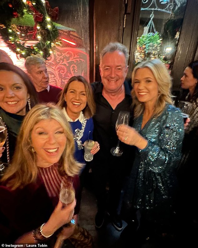 Despite leaving his role on the ITV show four years ago, Piers made sure to round up some of his closest showbiz friends for a festive party.