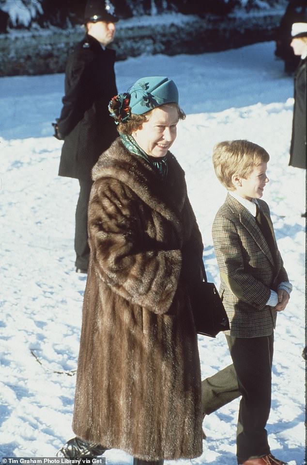 Since 1988, when Windsor Castle was being reconfigured, Royal Christmases returned to Sandringham and has been there ever since. The late Queen seen here walking in the snow with her grandson, Peter Phillips.