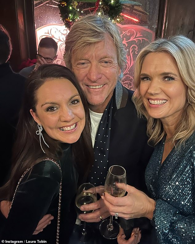 Richard and ITV co-stars Laura Tobin and Charlotte Hawkins stopped for a drunk selfie