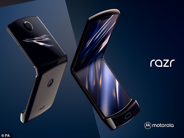 Motorola's reinvented Razr foldable phone has a 6.2-inch foldable screen, which folds in half to close in the same way as older phones. 