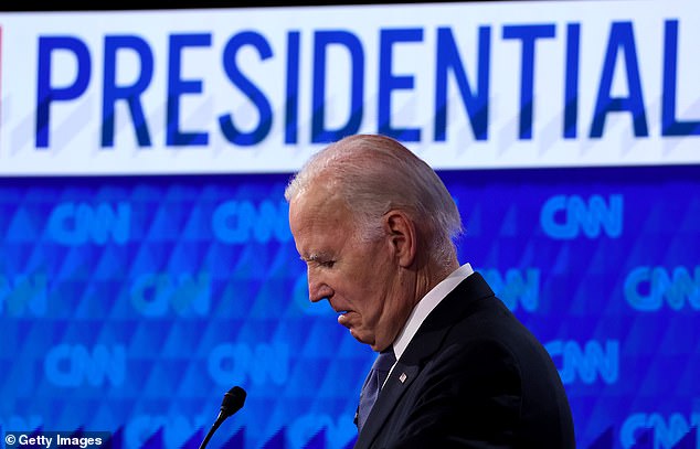 President Joe Biden participates in the CNN presidential debate at the CNN studios