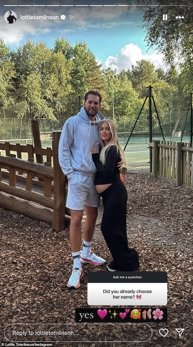 Lottie opened up about her pregnancy in the Q&A, where she also revealed that she and her partner Lewis had already chosen a name for the baby.