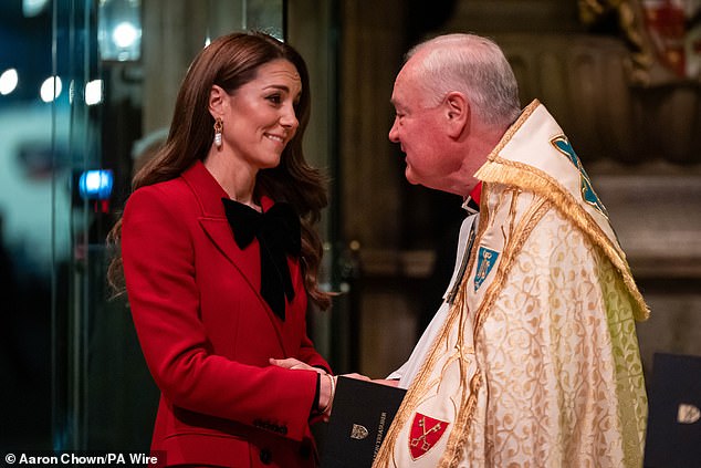 The Princess of Wales, pictured at the Together At Christmas carol service at Westminster Abbey earlier this month, carried out 11 duties this year following her cancer diagnosis