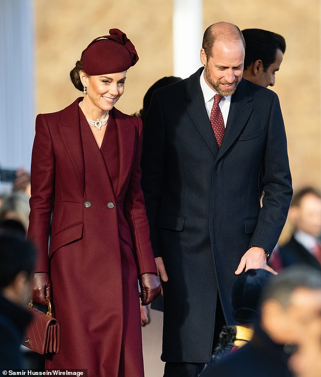 William and Kate, pictured during the Emir of Qatar's visit in December, stepped down from their roles this year after being diagnosed with cancer