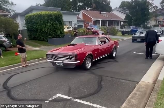 A convoy of cars left the boxer's home in Caringbah for the wedding ceremony