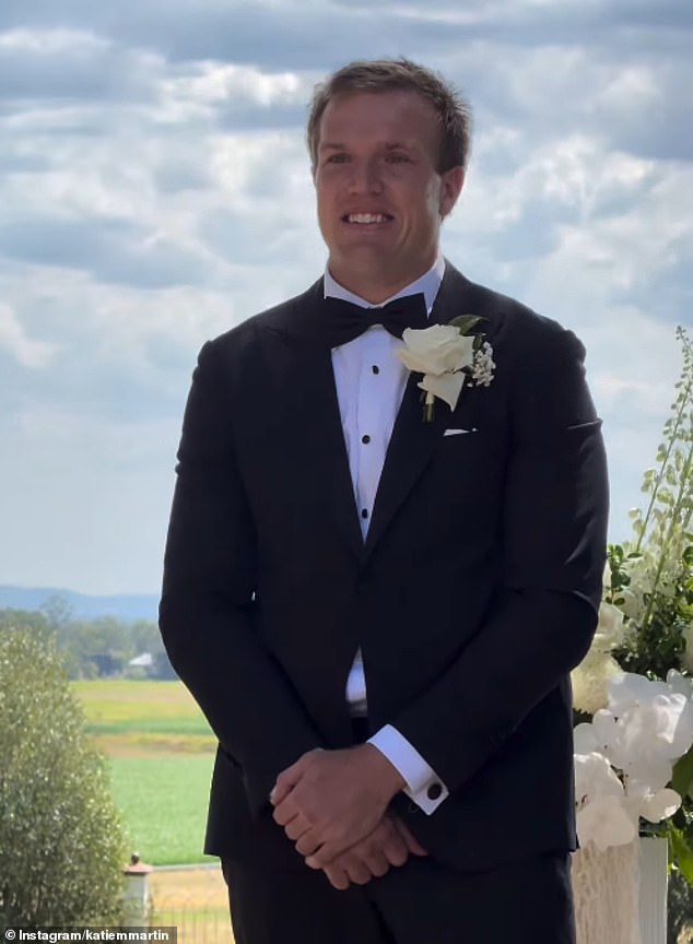 Meanwhile, Jake looked dapper in a classic black tuxedo paired with a white shirt and bow tie.