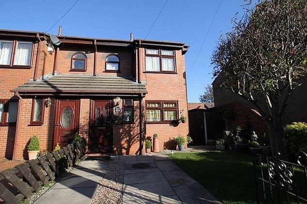 The front of the two-story house where Musk's grandmother lived in Merseyside