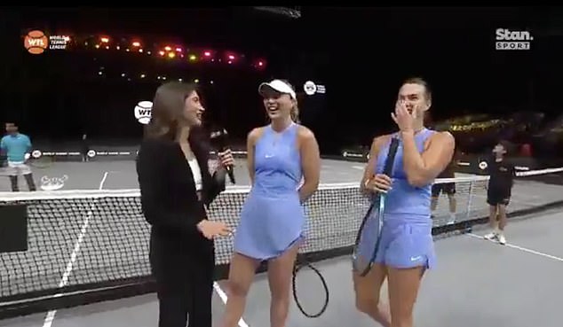 During the interview, broadcast live on Stan Sport, the Belarusian spoke about the Spanish word she uses to express her frustrations on the field.