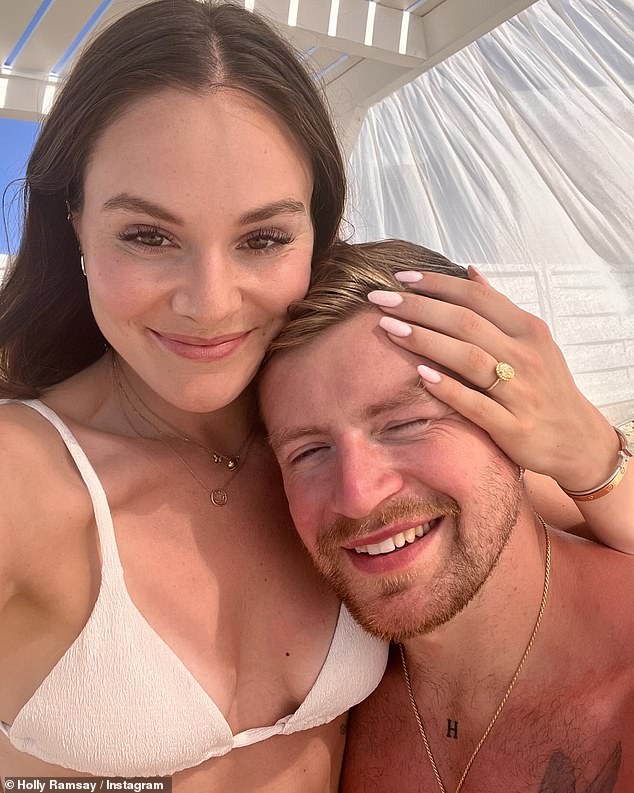 It comes just after Holly showed off her dazzling yellow diamond engagement ring while enjoying a romantic getaway in Dubai with her fiancé Adam.