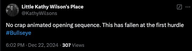 Fans Complained: 'I've already ruined Bullseye with the music': 'There's no fucking animated opening sequence, this has fallen at the first hurdle'