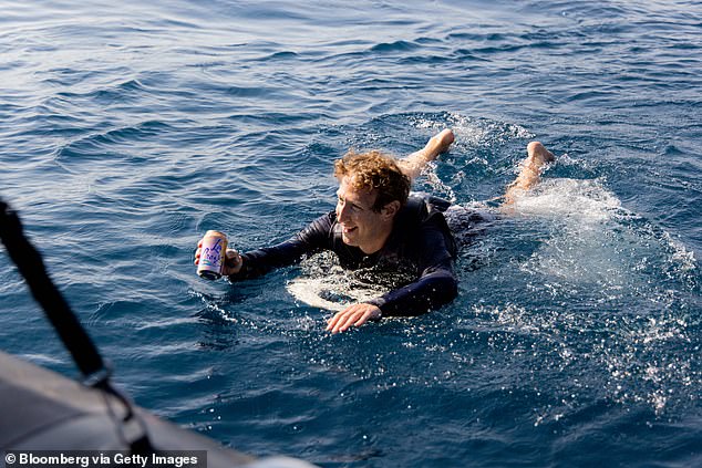 The Meta CEO was able to catch a can while surfing with Chang and his wife Priscilla Chan