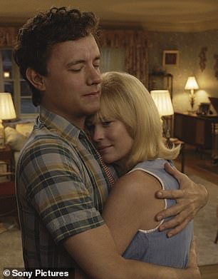 In the film, which premiered on October 25, Hanks reunited with his Forrest Gump co-star Robin Wright in a multi-generational story, which featured the cast as their characters over various time periods; in the photo here still