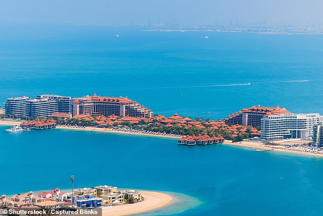 The Anantara villas and hotel on the Palm Jumeirah island in Dubai