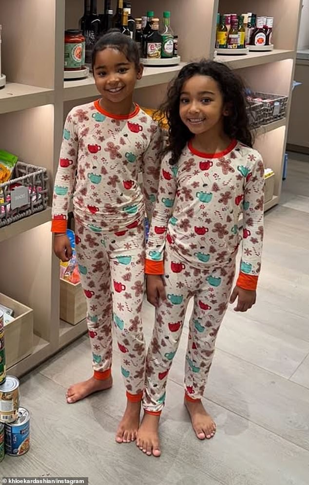 Khloé posted about her six-year-old daughter True, who she shares with ex-boyfriend Tristan Thompson, and her niece Chicago, who will turn seven in January.