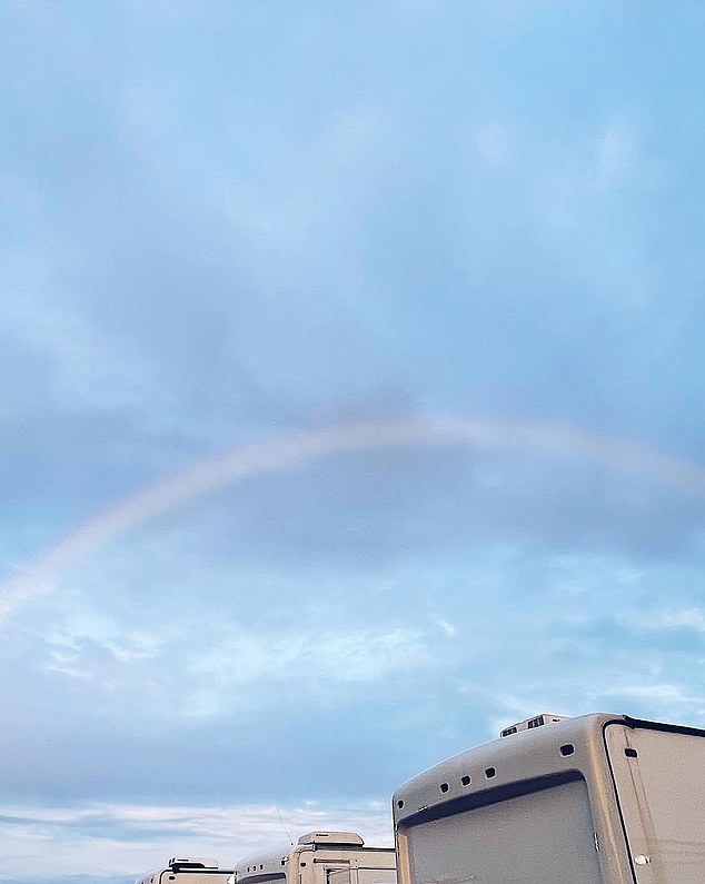 Ariana ended with a photo of a rainbow.