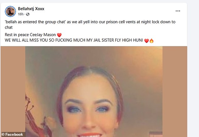 A friend of Ms Mason took to social media to pay tribute to her 