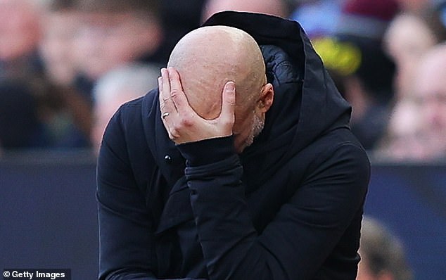 Coach Pep Guardiola is experiencing the worst streak of his career on the bench