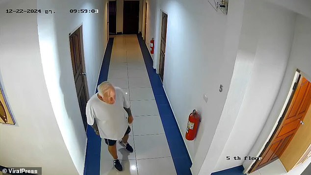 Beataidh was caught on CCTV leaving the room looking nervous four days later on December 22.