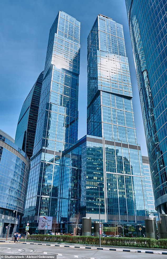 Assad's extended family reportedly bought at least 18 luxury apartments in the City of Capitals complex (pictured), located in Moscow's glittering skyscraper district.