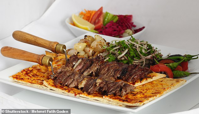 Ninth place went to Ca¿kebab¿, a traditional dish said to have originated in the province of Erzurum, Türkiye (file photo)