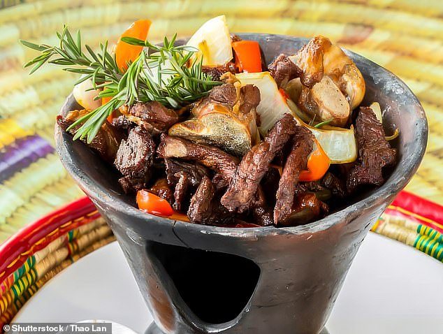 In tenth place were tibs, a popular Ethiopian dish of meat and vegetables sautéed in a savory sauce (file photo).