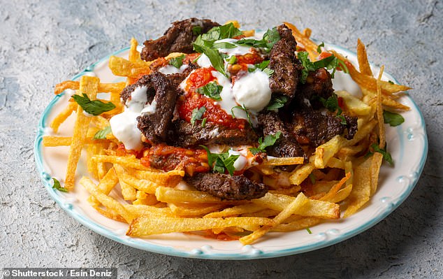 The Çökertme kebab¿, a traditional Turkish kebab composed of marinated beef strips, French fries, tomato sauce and yogurt, achieved seventh place in the definitive guide (file photo)