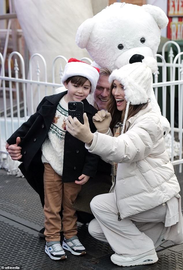 The family posed for selfies throughout the day.