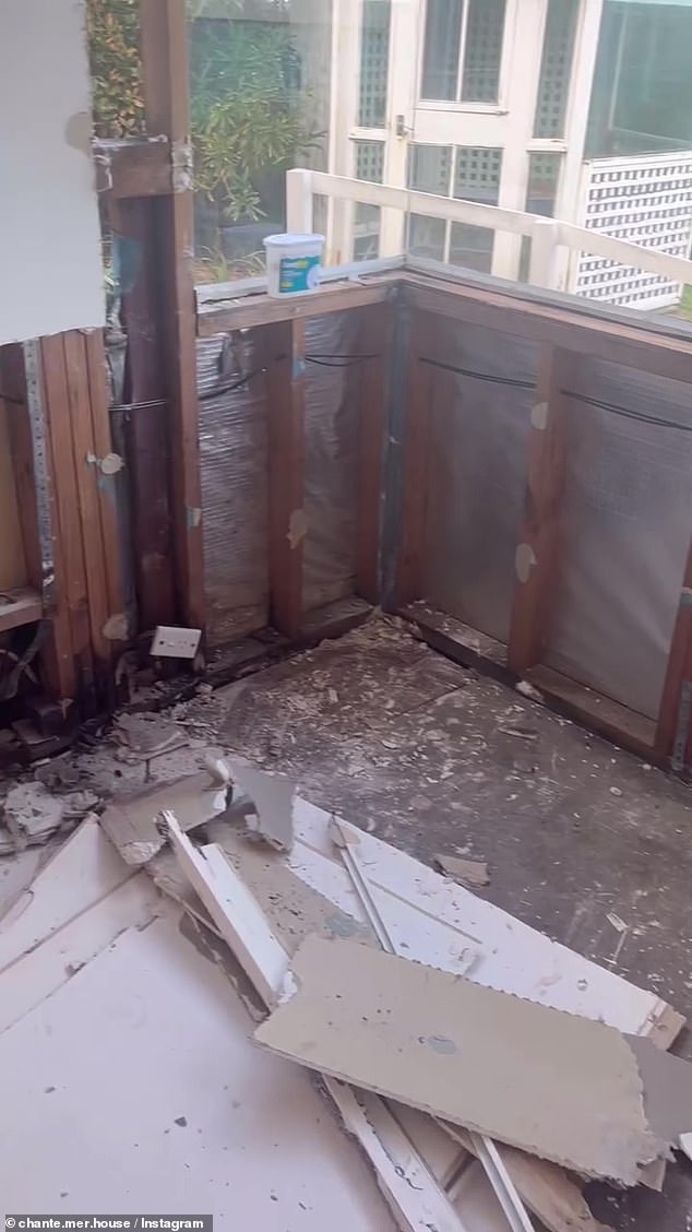 He posted a behind-the-scenes video showing how they had gutted the dilapidated property and revealed the shocking discoveries they found, from termites to mould.