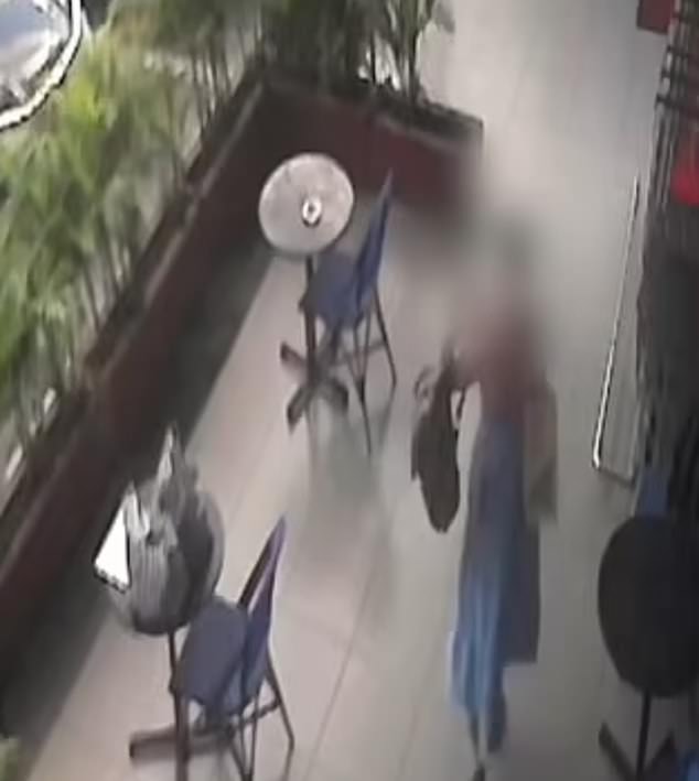 CCTV footage from outside the supermarket appeared to show Vanessa Crimmins picking up two backpacks.