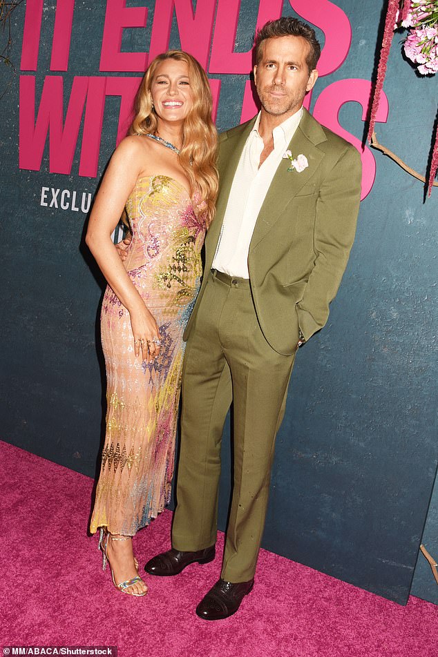 Blake Lively, 37 (pictured with husband Ryan Reynolds), filed a sexual harassment lawsuit against Baldoni.