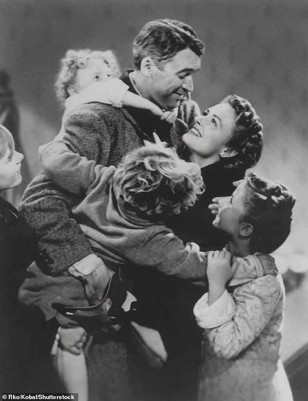 The Oscar-nominated drama starred James Stewart as George Bailey, a suicidal man saved by a guardian angel on Christmas Eve.