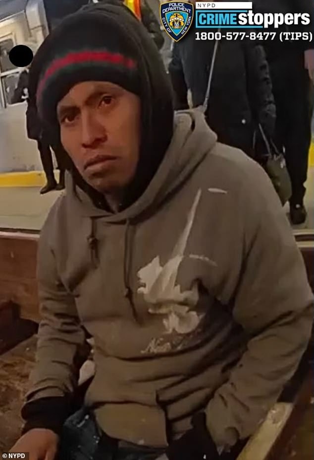 Zapeta-Calil was later caught on camera at the station sitting on a bench and watching the woman go up in flames - but he was not arrested until seven hours later.