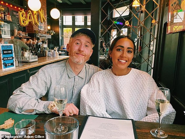 Adam and his partner Laila Zaidi have been together since they met on the show in 2018 (pictured on his Instagram in May 2021).